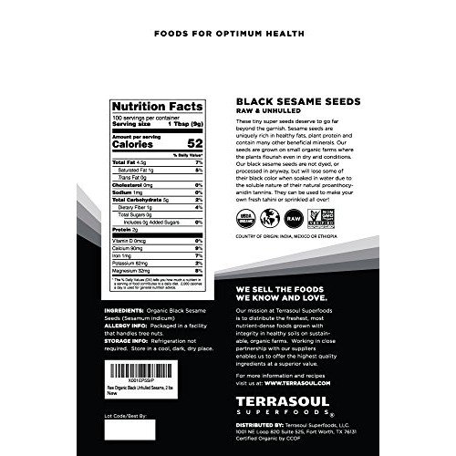 Terrasoul Superfoods Organic Black Sesame Seeds, 2 Lbs - Raw | U