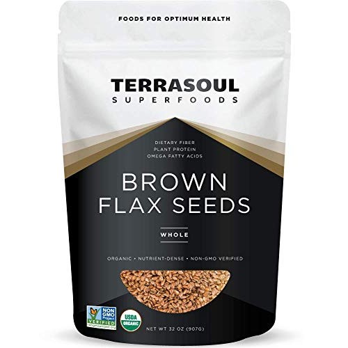 Terrasoul Superfoods Organic Brown Flax Seeds, 2 Pound