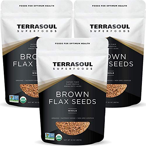Terrasoul Superfoods Organic Brown Flax Seeds, 6 Lbs 3 Pack