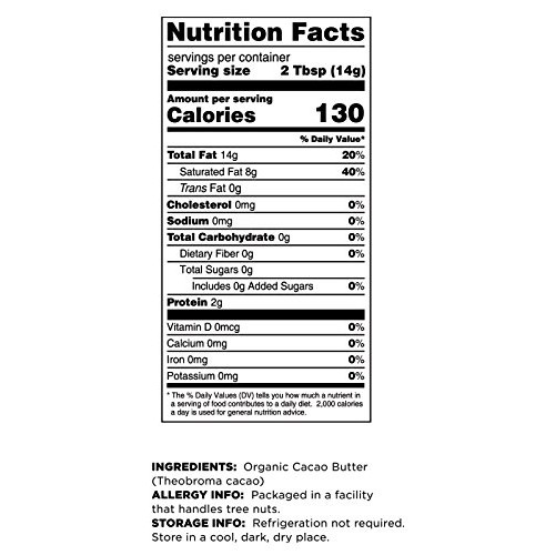 Terrasoul Superfoods Organic Cacao Butter, 1 Lb - Raw | Keto | V