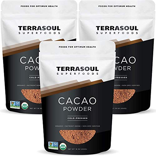 Terrasoul Superfoods Organic Cacao Powder, 3 Lbs 3 Pack - Raw