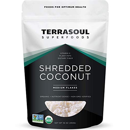 Terrasoul Superfoods Organic Coconut Flakes, 1 Lb - Medium Flake