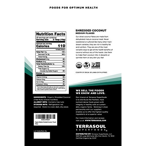 Terrasoul Superfoods Organic Coconut Flakes, 2 Lbs 2 Pack - Me