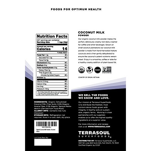 Terrasoul Superfoods Organic Coconut Milk Powder, 3 Lbs 3 Pack...