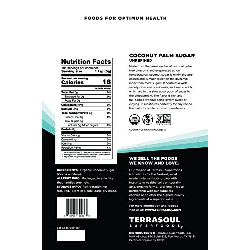Terrasoul Superfoods Organic Coconut Sugar, 2 Lbs - Low Glycemic