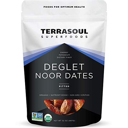 Terrasoul Superfoods Organic Deglet Dates, 2 Lbs - Pitted | Fres