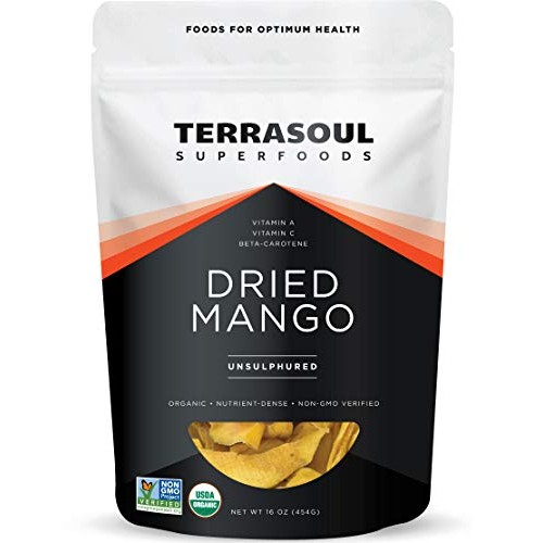 Terrasoul Superfoods Organic Dried Mango Slices, 16 Oz - Natural