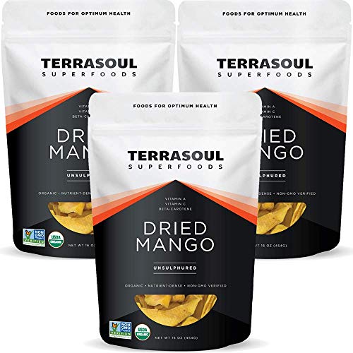 Terrasoul Superfoods Organic Dried Mango Slices, 3 Lbs 3 Pack