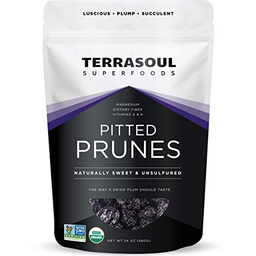Terrasoul Superfoods Organic Dried Plums Pitted Prunes, 1.5 Lbs