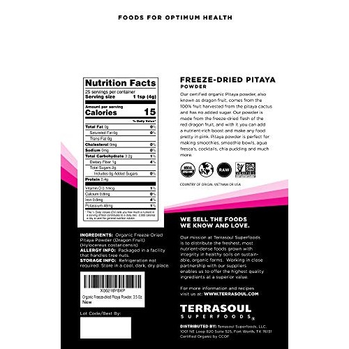 Terrasoul Superfoods Organic Freeze-Dried Pitaya Powder Dragon