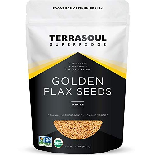 Terrasoul Superfoods Organic Golden Flax Seeds, 2 Lbs - Fiber |