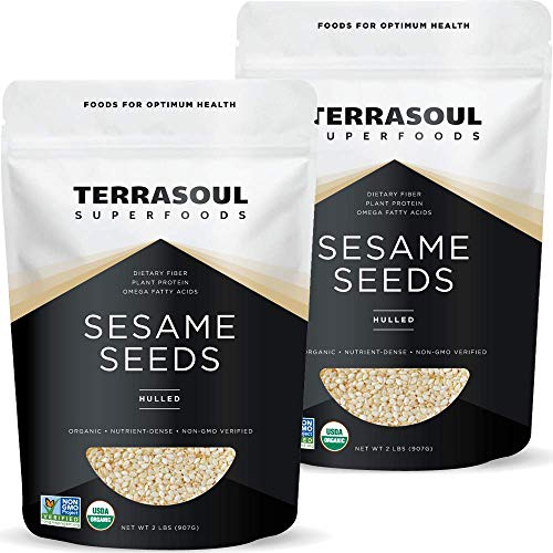 Terrasoul Superfoods Organic Hulled Sesame Seeds, 4 Lbs 2 Pack
