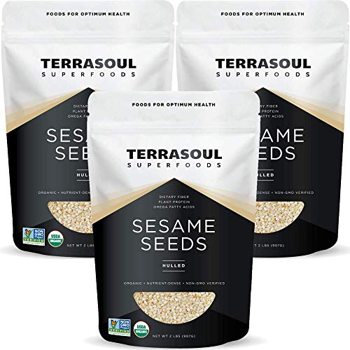 Terrasoul Superfoods Organic Hulled Sesame Seeds, 6 Lbs 3 Pack
