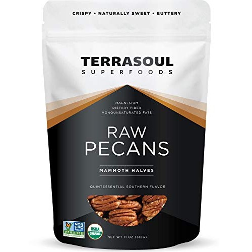 Terrasoul Superfoods Organic Pecans, 11 Oz - Mammoth Halves | Fr