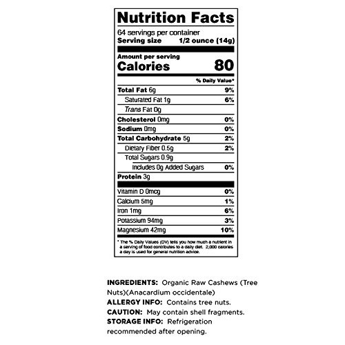 Terrasoul Superfoods Organic Raw Cashews Mylk Grade, 6 Pounds