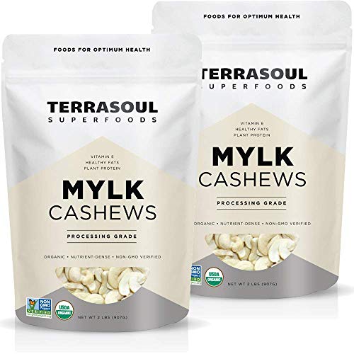 Terrasoul Superfoods Organic Raw Cashews Mylk Grade, 4 Pounds