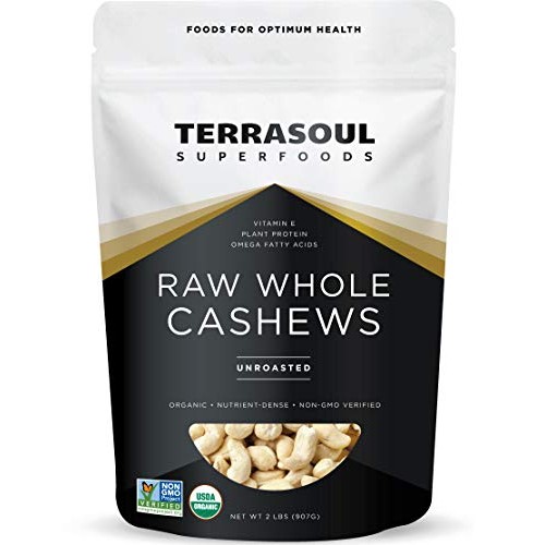 Terrasoul Superfoods Organic Raw Whole Cashews, 32 Oz./2Lb