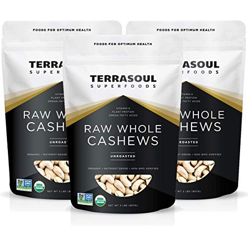 Terrasoul Superfoods Organic Raw Whole Cashews, 6 Pounds