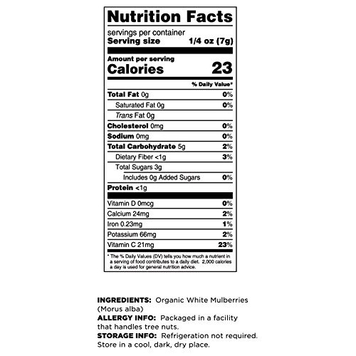 Terrasoul Superfoods Organic Sun-Dried White Mulberries, 2 Lbs