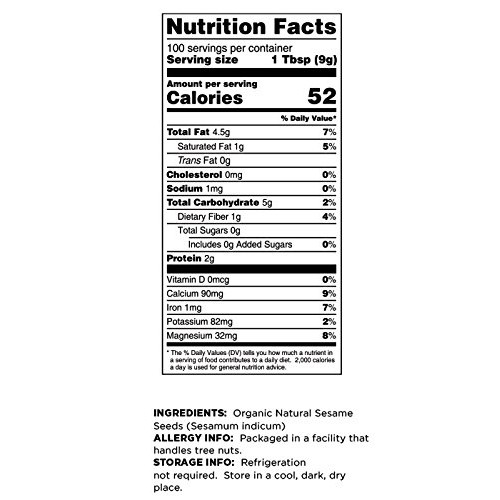 Terrasoul Superfoods Organic Unhulled Sesame Seeds, 2 Lbs - Glut