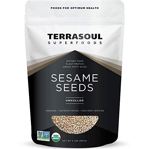 Terrasoul Superfoods Organic Unhulled Sesame Seeds, 2 Lbs - Glut