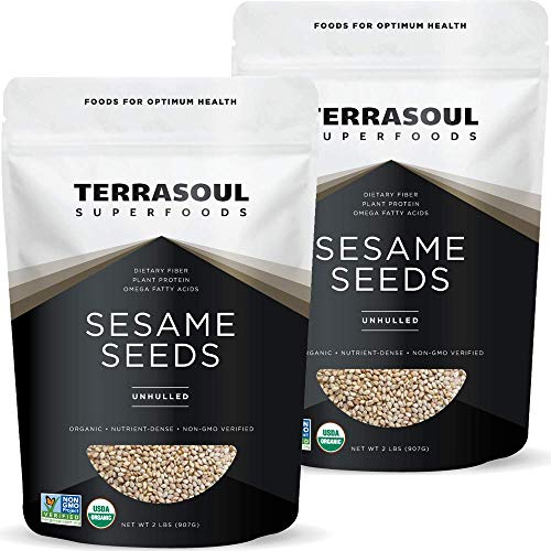 Terrasoul Superfoods Organic Unhulled Sesame Seeds, 4 Lbs 2 Pac