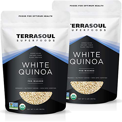 Terrasoul Superfoods Organic White Quinoa, 4 Lbs - Pre-Washed |