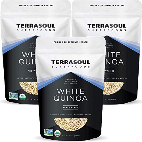 Terrasoul Superfoods Organic White Quinoa, 6 Lbs - Pre-Washed |
