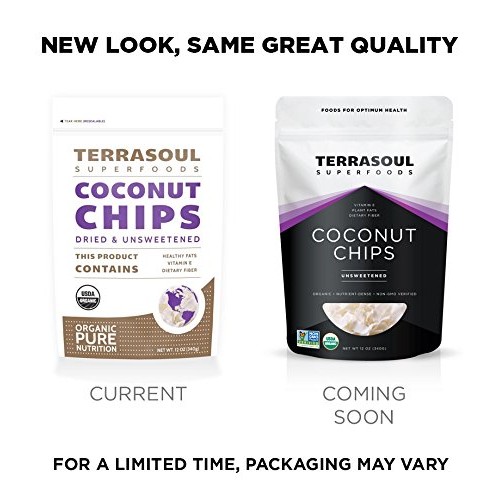 Terrasoul Superfoods Raw Coconut Chips Organic, 12 Ounces