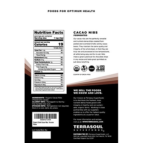 Terrasoul Superfoods Raw Organic Cacao Nibs, 2 Lbs 2 Pack - Ra