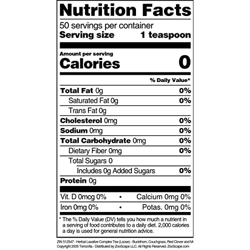 Herbal Laxative Complex Tea Loose - Buckthorn, Couchgrass, Red