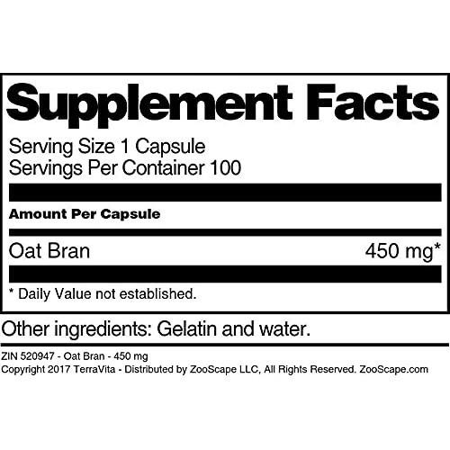 Oat Bran - 450 Mg 100 Capsules, Zin: 520947 - 2 Pack