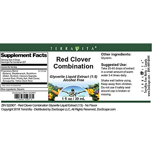 Red Clover Combination Glycerite Liquid Extract 1:5 - No Flavo