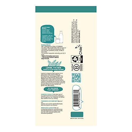 Terrium Lupin And Rice Plant-Based Milk Powder 16Oz - Vegan Milk