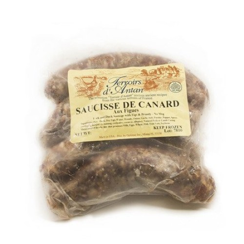 French Pork &Amp; Duck Sausage With Fig &Amp; Brandy - 1 Lb