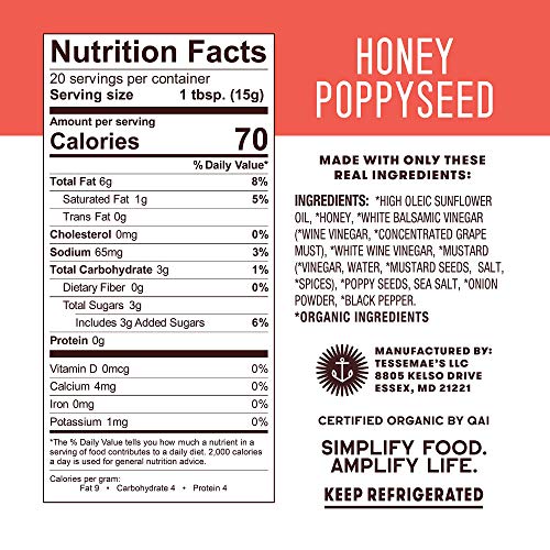 Tessemaes Organic Honey Poppyseed Dressing And Marinade, Whole3