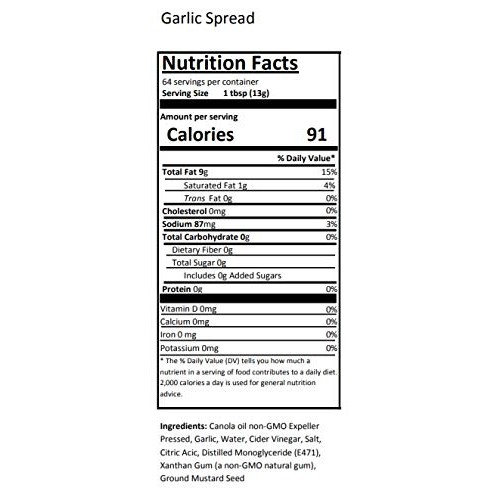 Mediterranean Garlic Dip and spread 32oz