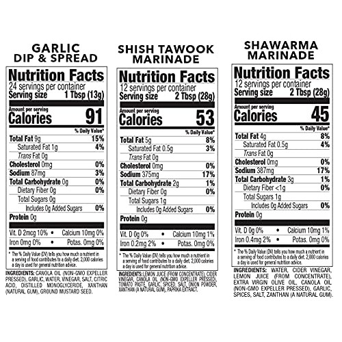 Teta Foods Garlic Dip & Spread, Shawarma and Shish Tawook Marina...
