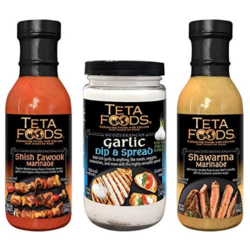 Teta Foods Garlic Dip & Spread, Shawarma and Shish Tawook Marina...