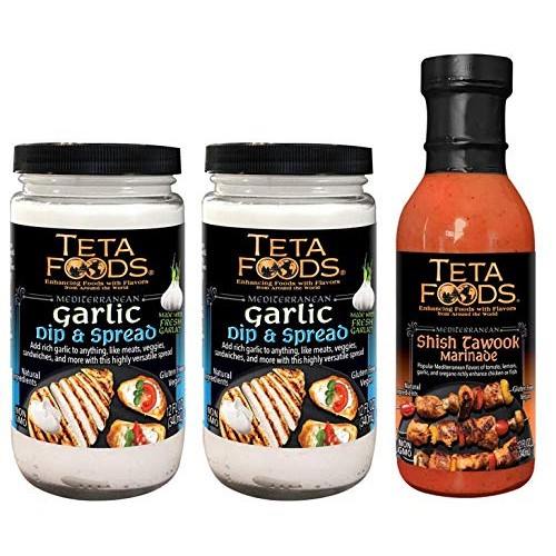 Teta Foods Garlic Spread-2 and Shish Tawook Marinade-1 Pack of 3