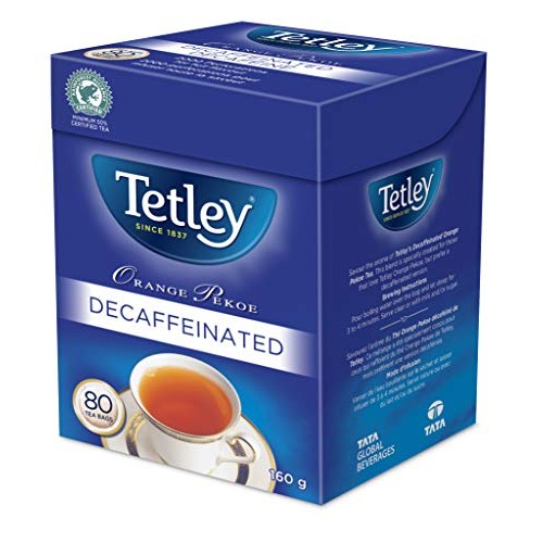 Tetley Orange Pekoe Decaffeinated Tea 80 Decaf Tea Bags 160G {Im