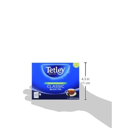 Tetley Black Tea, Decaffeinated Classic, 48 Tea Bags Pack Of 6