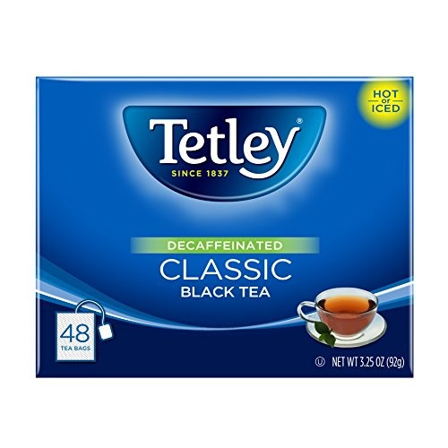 Tetley Black Tea, Decaffeinated Classic, 48 Tea Bags Pack Of 6