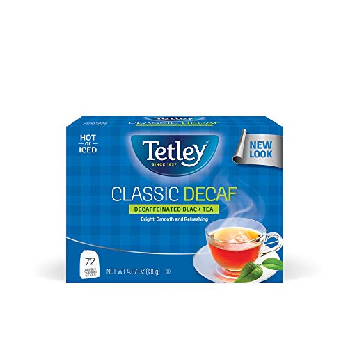 Tetley Black Tea, Decaffeinated Classic Blend, 72 Tea Bags Pack