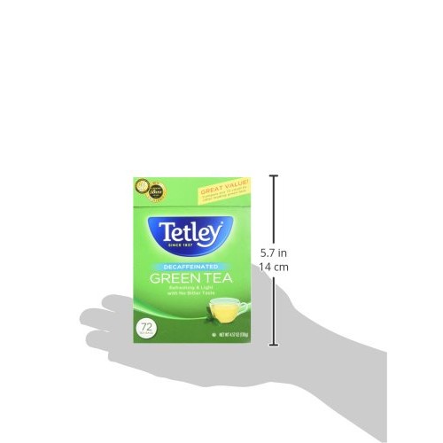 Tetley Green Tea, Decaffeinated ‑ 72 Bags, 4.57 Oz Box