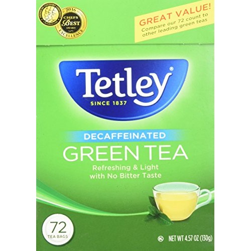 Tetley Green Tea, Decaffeinated ‑ 72 Bags, 4.57 Oz Box