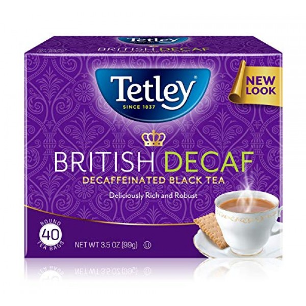 Tetley Premium Black Tea, Decaffeinated British Blend, 40 Tea Ba