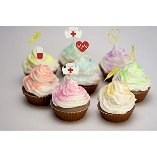 Tetor Nursing Cupcake Toppers Nurse Graduation Cupcake Picks Cak
