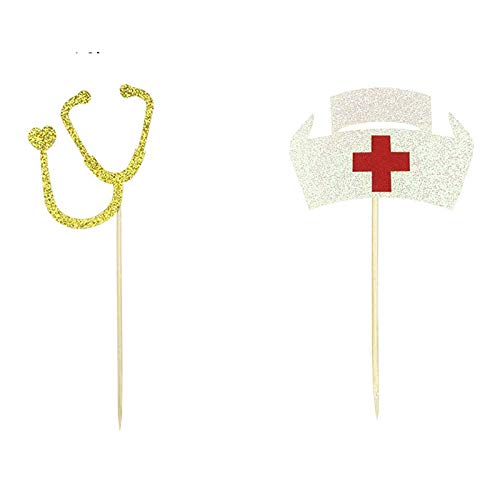 Tetor Nursing Cupcake Toppers Nurse Graduation Cupcake Picks Cak