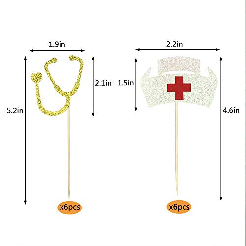 Tetor Nursing Cupcake Toppers Nurse Graduation Cupcake Picks Cak